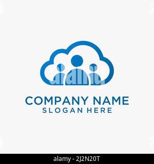 Cloud group logo design Stock Vector