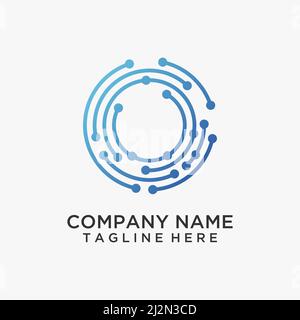 Circle tech logo design Stock Vector