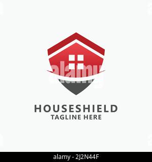 House shield logo design Stock Vector