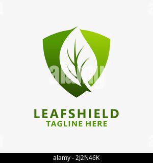 Nature shield logo design Stock Vector