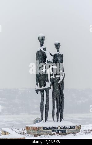 Memorial to the victims of the Novi Sad raid in 1942 on Serbs, Jews and Roma. Stock Photo