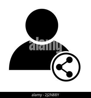 User avatar icon, social person symbol, business vector illustration, web member isolated background . Stock Vector