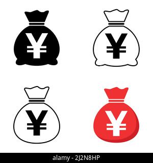 Set of cost symbol yuan increase and decrease icon. Money vector symbol ...