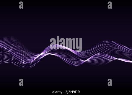 Abstract vector background concept with gradient dots and lines. Artificial intelligence. Abstract vector wave background from glowing dots. Stock Vector