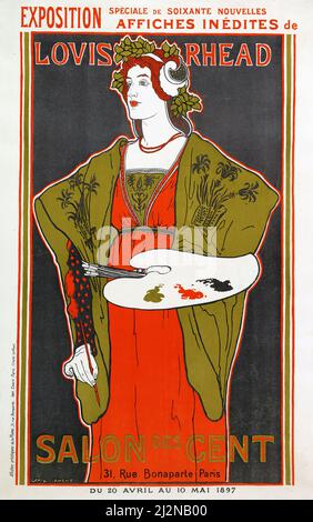 Louis Rhead artwork - Art Nouveau poster - Salon des cent (1897) Stock Photo