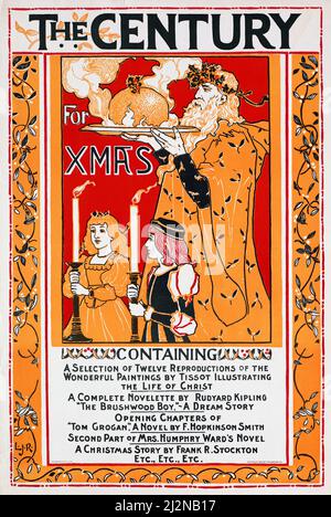 Louis Rhead artwork - Art Nouveau poster - The century for Xmas (1895) Stock Photo