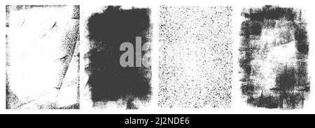 Abstract grunge retro frames set with different grungy textures isolated vector illustration Stock Vector