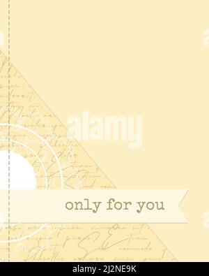 Template Just for you for notes, to-do list, ideas, wishes, plans, fantasies. Album vintage scrapbooking. Vector illustration Stock Vector