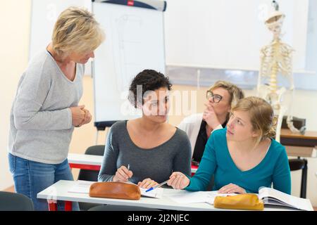 group of students on anatomy lesson Stock Photo