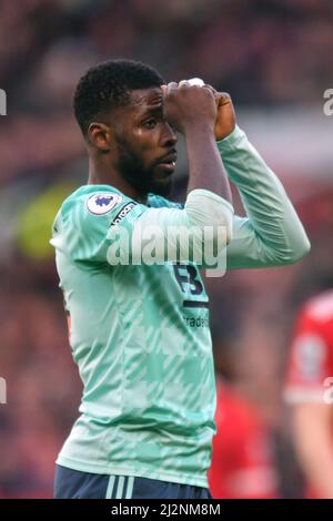Leicester City's Kelechi Iheanacho during the Premier League match at Old Trafford, Greater Manchester, UK. Picture date: Saturday April 2, 2022. Photo credit should read: Anthony Devlin Stock Photo