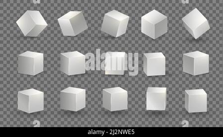 Solid (3D) Cubes multi-angle silver, silver - Stock Illustration  [105905289] - PIXTA