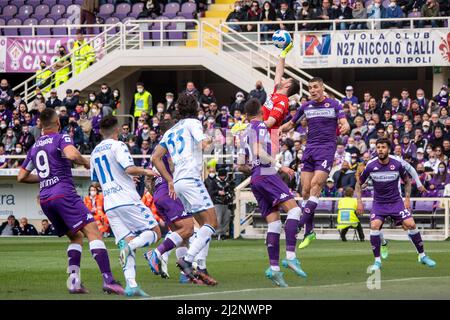 Fans of Fiorentina during the italian soccer Serie A match ACF Fiorentina  vs Hellas Verona FC on March 06, 2022 at the Artemio Franchi stadium in  Florence, Italy (Photo by Valentina Giannettoni/LiveMedia/Sipa