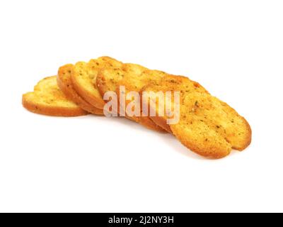 Italian bruschetta chips isolated on white Stock Photo
