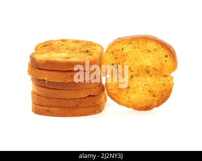 Italian bruschetta chips isolated on white Stock Photo