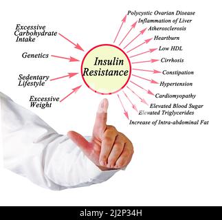 Causes and consequences of Insulin Resistance Stock Photo