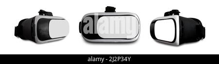 set of VR camera glasses smartphone isolated on a white background with clipping path. Stock Photo