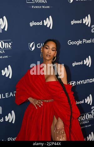 Ava Grey arrives at the 33rd Annual GLAAD Media Awards at the Beverly