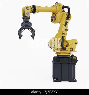 Robot arm grippers for industry on white background.3D rendering Stock Photo