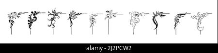 Set of ten decorative vector corners, design elements, elegant borders for your design Stock Vector