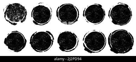 Set of ten grunge black rubber stamp templates Stock Vector