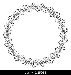Beautiful vector decorative floral round frame for your design Stock Vector
