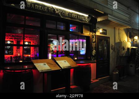 Chaplins Pub, Rethymno, Crete, Greece Stock Photo