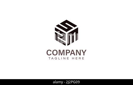 Letter SZM Logo, Three Letter Logo, Alphabet S Z M Hexagon Shape Vector Icon Template Stock Vector