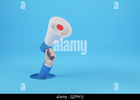 man and megaphone 3d illustration Stock Photo - Alamy