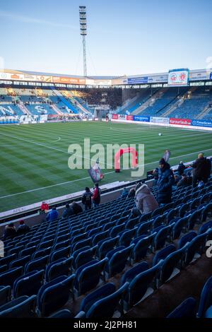 a view into the football stadium of FC Hansa Rostock a few minutes before kickoff Stock Photo