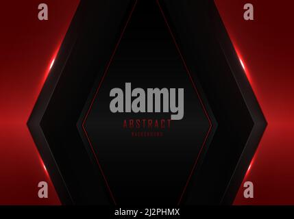 Abstract gradient red on black template technology design. Use for artwork, template, ad, poster design. illustration vector Stock Vector
