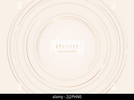 Abstract gradient white template design artwork of luxury. Overlapping with gold glitter geometry background. Illustration vector Stock Vector