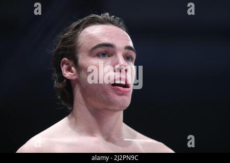 MANCHESTER, UK. APR 2ND Luke Riley pictured prior to his bantamweight bout against Jack Eglin during Cage Warriors 136 at Bowlers Exhibition Centre in Manchester, England on Saturday 2nd April 2022. (Credit: Kieran Riley | MI News) Credit: MI News & Sport /Alamy Live News Stock Photo