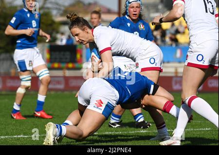 Parma, Italy. 03rd Apr, 2022. Sergio Lanfranchi stadium, Parma, Italy, April 03, 2022, sarah mckenna (england) during Women Six Nations 2022 - Italy vs England - Rugby Six Nations match Credit: Live Media Publishing Group/Alamy Live News Stock Photo