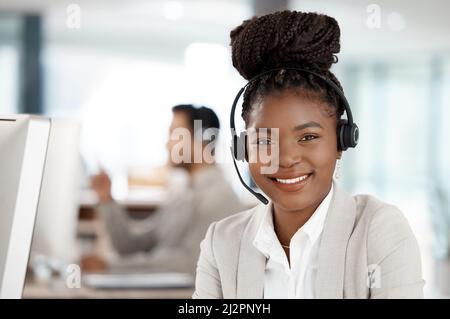 Your talent determines what you can do. Shot of a young businesswoman working on a computer in an office. Stock Photo