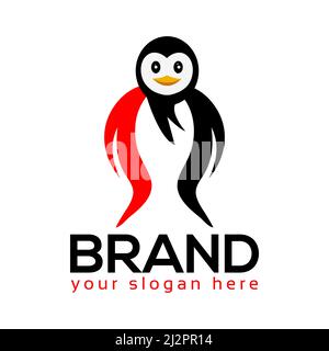 Penguin logo vector. Flat design. Vector Illustration on white background. Stock Vector