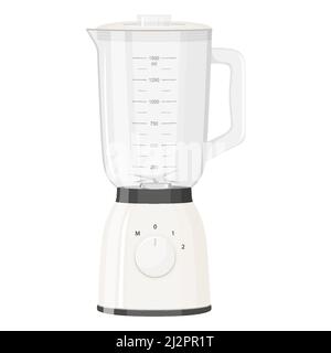 Kitchen blender with glass container. Food Processor. Electronic Kitchen appliance. Concept of Health food and drink. Vector Illustration isolated on Stock Vector