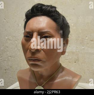 Gran Museo del Mundo Maya, face reconstruction of one maya woman. Stock Photo