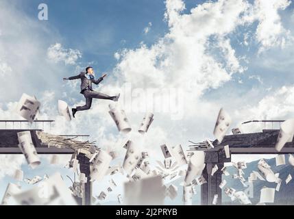 Problems and difficulties overcoming concept. Stock Photo