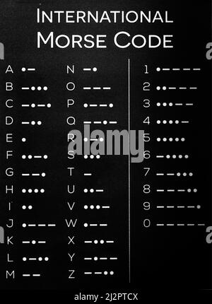 International Morse Code Table Stock Photo