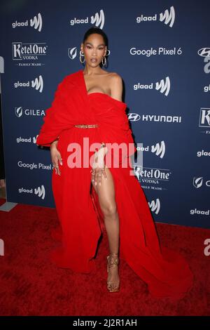 Ava Grey attends the 33rd Annual GLAAD Media Awards on April 02, 2022