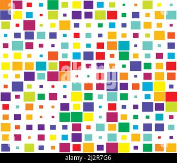 Random squares, rectangles black and white, monochrome geometric background, patttern and texture - stock vector illustration, clip-art graphics Stock Vector