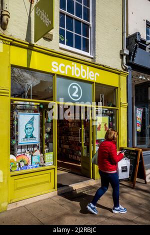 Scribbler card and gift store in Cambridge UK. Scribbler was founded in 1981 and is a chain of gift and greeting card shops. Stock Photo