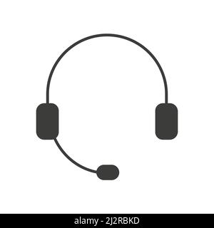 Support icon. Simple vector illustration. Headphone support sign isolated on white background. Stock Vector