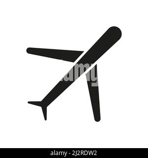 Airplane icon. Vector illustration isolated on white. Stock Vector