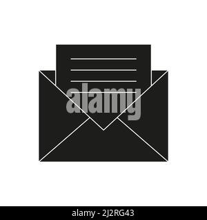 Email icon. Outline envelope sign. Message silhouette. Vector isolated on white Stock Vector