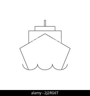 Boat black icon. Cruise ship silhouette sign. Ocean and sea transport symbol. Stock Vector