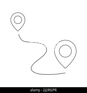 Pin map line. Navigation pointers. Vector illustration isolated on white. Stock Vector