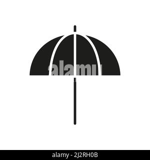 Beach umbrella black icon. Vocations summer silhouette concept. Stock Vector