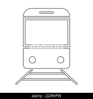 Train black icon. Transportation silhouette sign. Metro outline symbol. Stock Vector