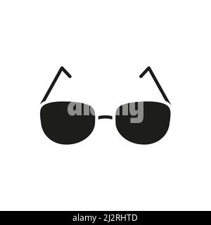 Glasses icon. Eyeglasses black silhouette symbol. Vector illustration isolated on white. Stock Vector